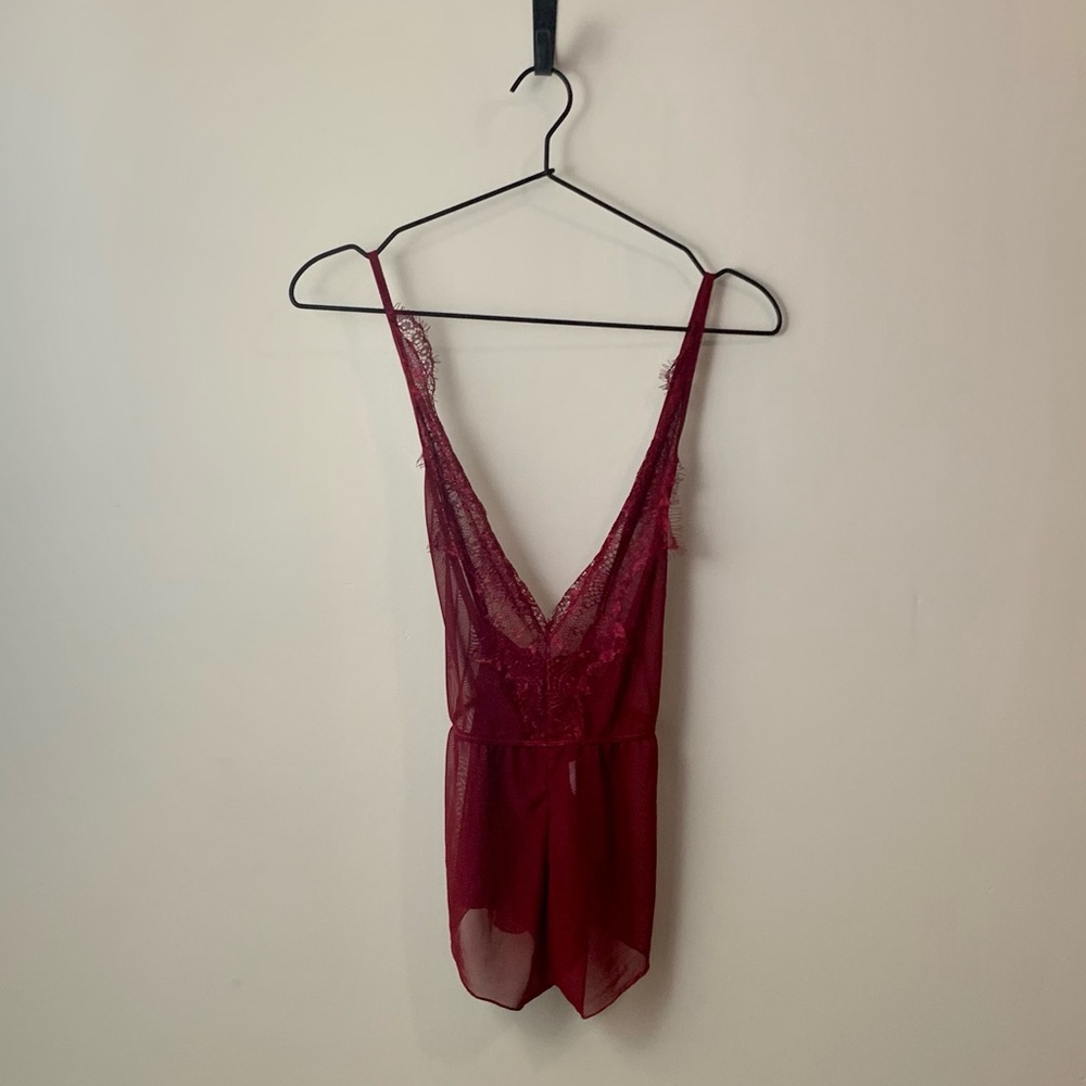 Maroon Lingerie Romper!